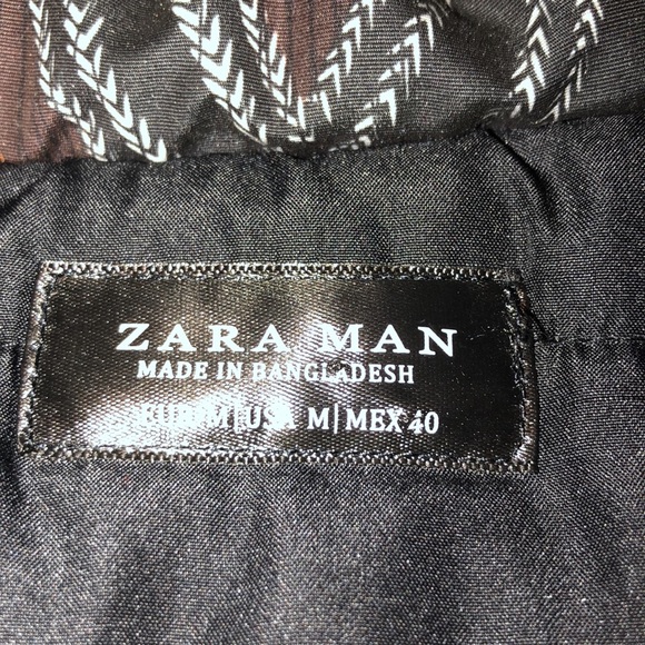 Zara Man Coat Diamond Color Block Pattern SZ M - Picture 6 of 7